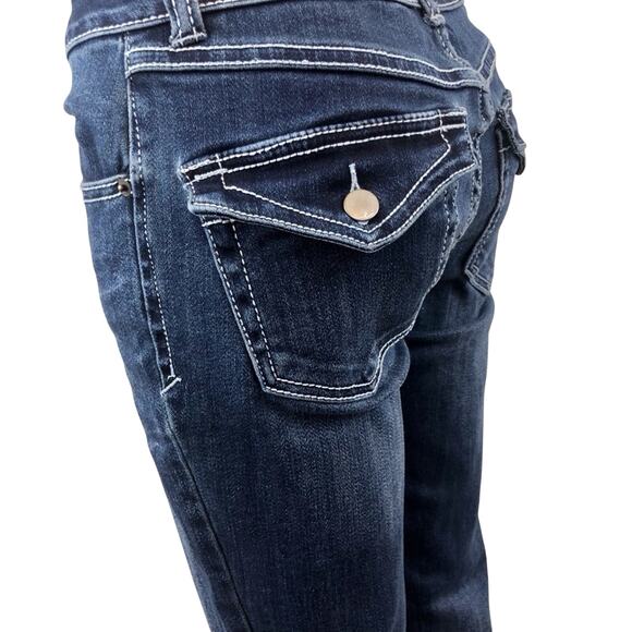 INC International Concepts Curvy Classic Bootcut Jeans White Top Stitch Mid Rise - Picture 14 of 16